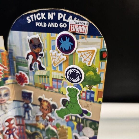 Reusable Puffy Stickers Lot Care Bears And Marvel Stick N' Play Fold And Go - Picture 4 of 11